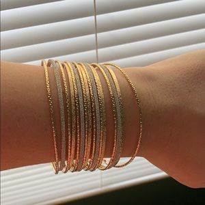 Sparkly silver and gold bangle bracelet